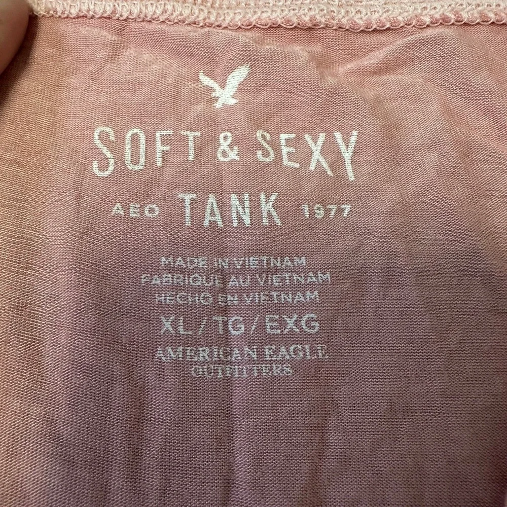 American Eagle Tank Womens XL Pink Viscose Soft & Sexy Flowy Scoop Neck Top